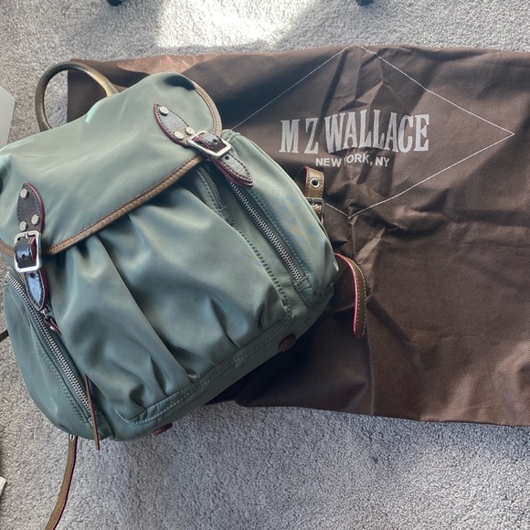 MZ Wallace Marlena Army Green Nylon Backpack Olive - Picture 11 of 16